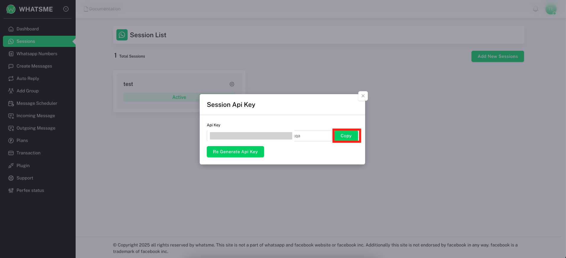 create api token step three