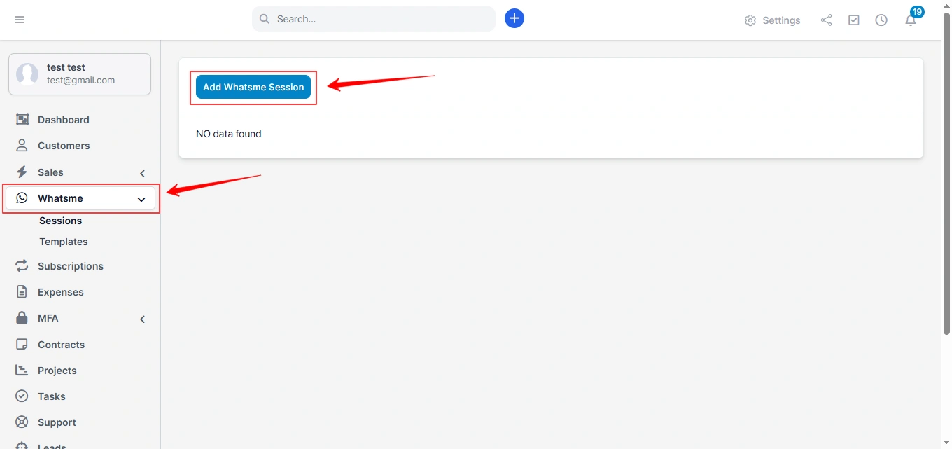 Add a WhatsApp Session